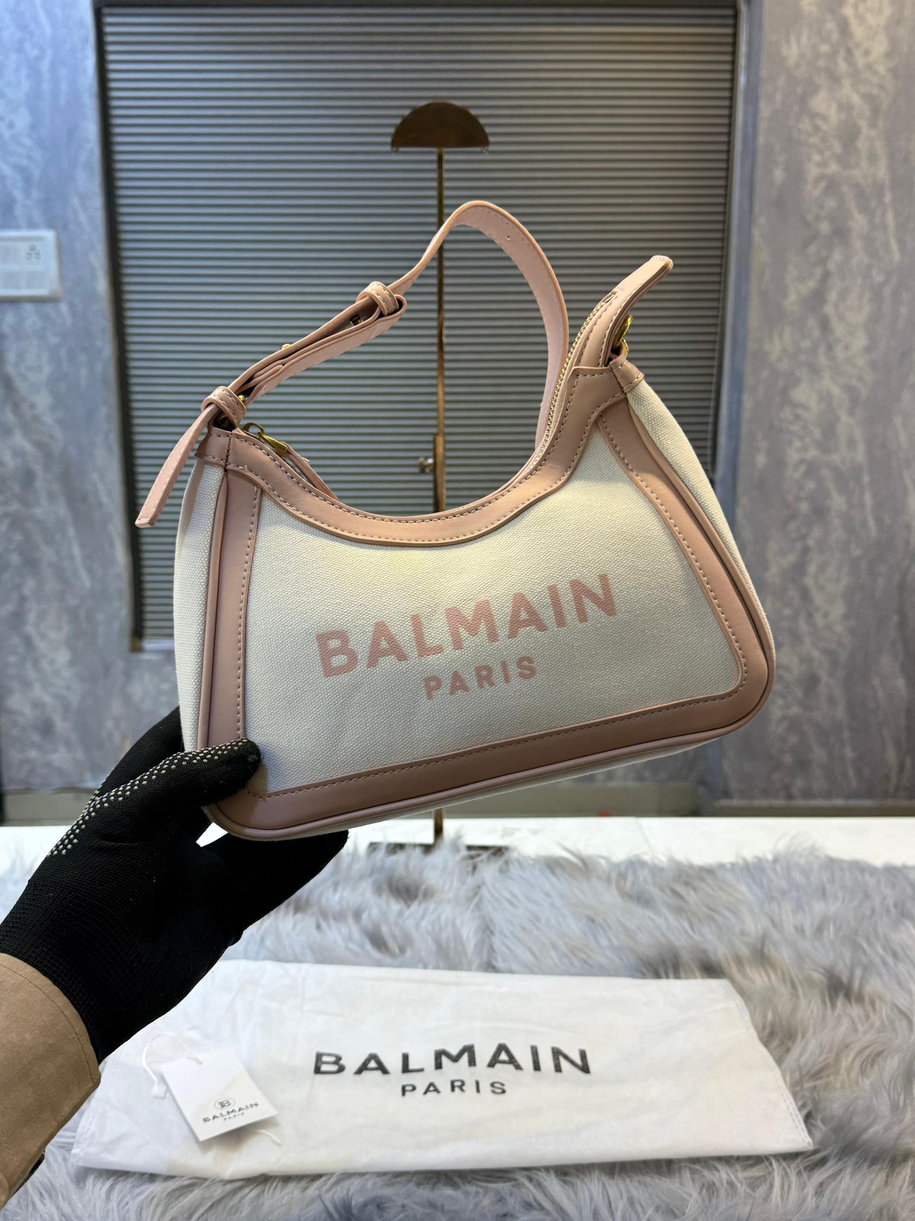 BALMAIN B ARMY LOGO PRINT SHOULDER BAG WITHOUT BOX