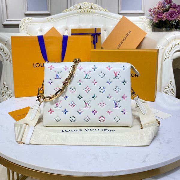 Louiis Vuitton Coussin PM bag made from monogram embossed puffy lambskin Bag with Double Box premium quality