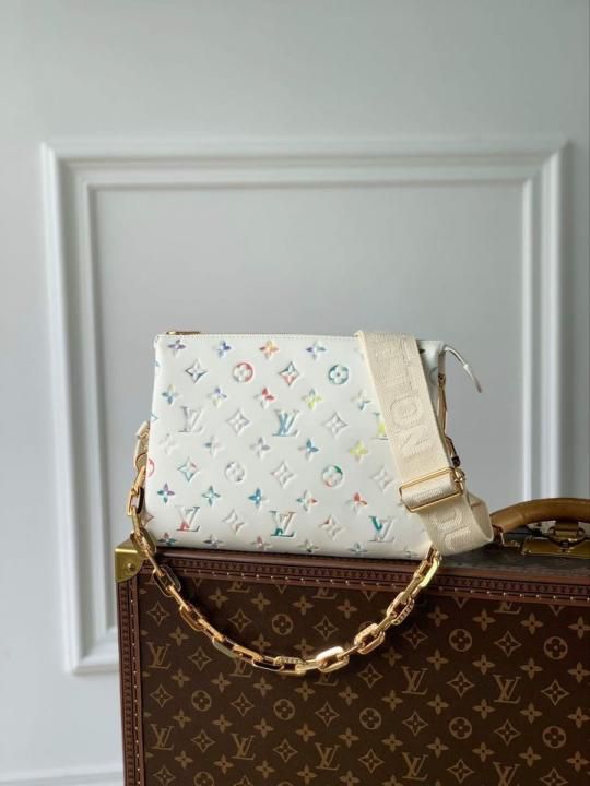 Louiis Vuitton Coussin PM bag made from monogram embossed puffy lambskin Bag with Double Box premium quality
