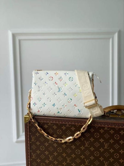 Louiis Vuitton Coussin PM bag made from monogram embossed puffy lambskin Bag with Double Box premium quality