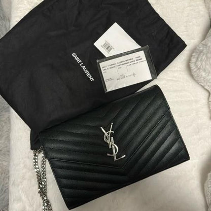 Saiint Laurent Envelope Bag With Double Box &amp; Dust Cover