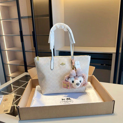 Coaach zip top tote bag with bear charm &amp; ogbox