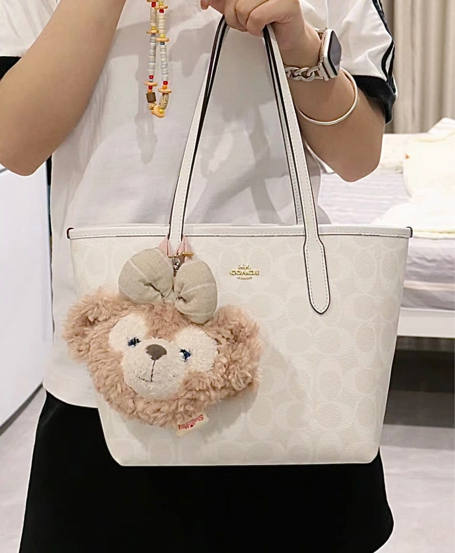 Coaach zip top tote bag with bear charm &amp; ogbox