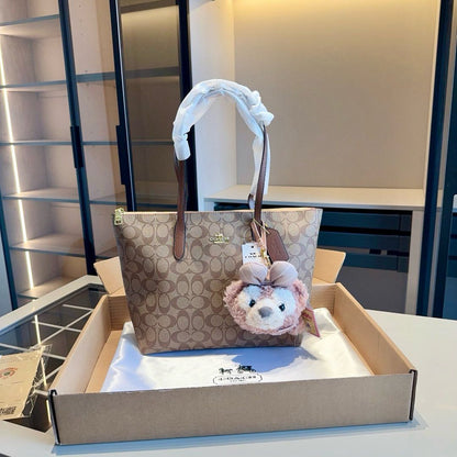 Coaach zip top tote bag with bear charm &amp; ogbox