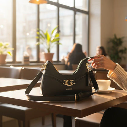 GUEESS DEA TOP ZIPPER SHOULDER BAG WITH BOX