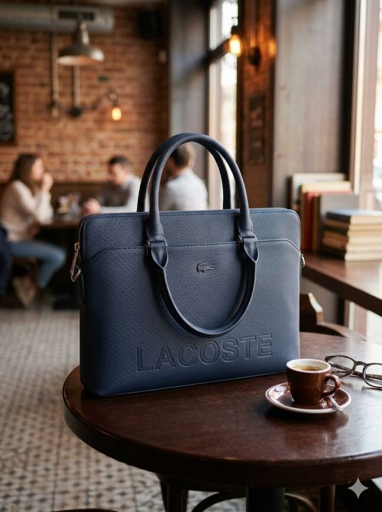 Lacostte laptop bag with dust cover
