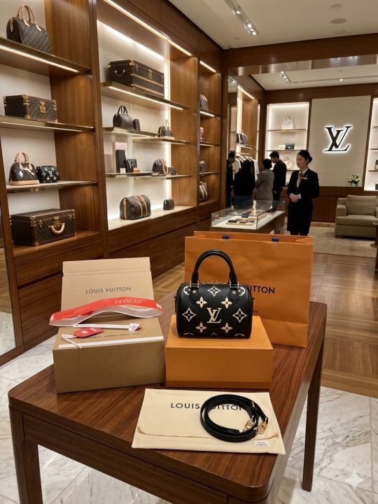 Louiis vuitton speedy bag with doublebox carrybag