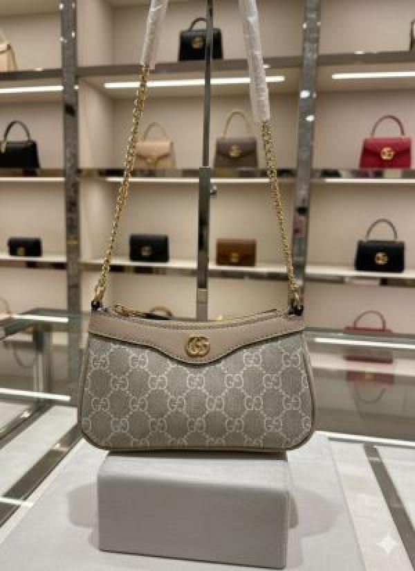 Guccii Ophidia Mini Canvas Chain Shoulder Bag With Double Box