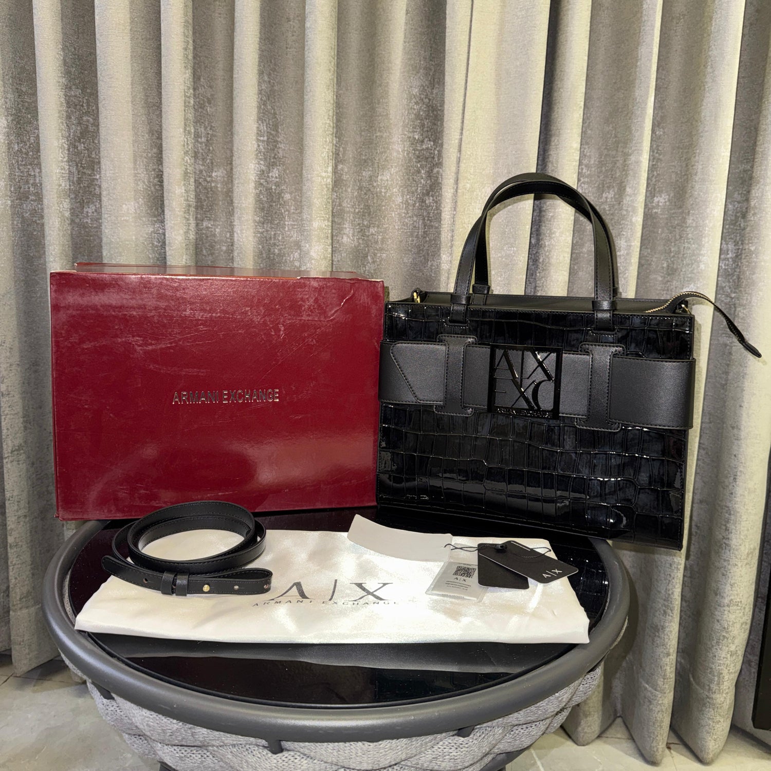 Armanii Large Satchel Bag With Original Box Dust Cover