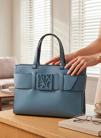 Armanii Exchange Susy Leather Tote Bag with premium quality box