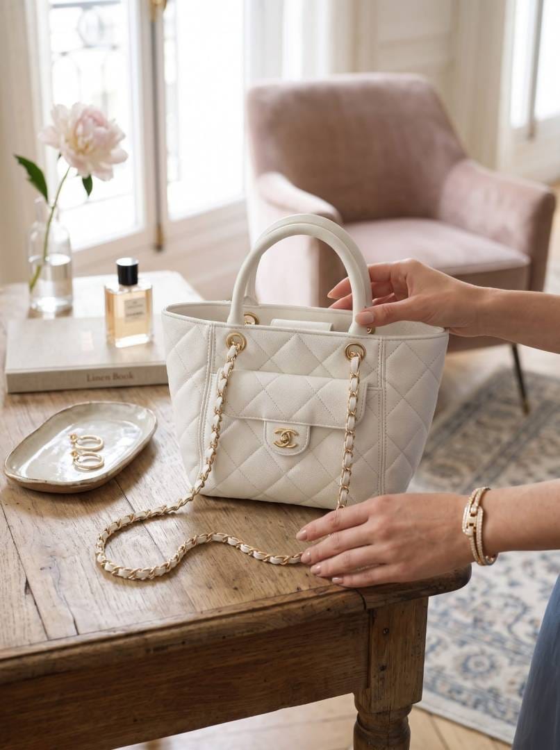 Chanell Top Handle Quilted Tote Bag with preimum quality box
