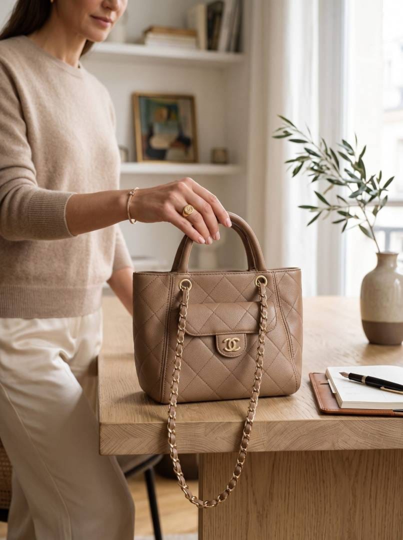 Chanell Top Handle Quilted Tote Bag with preimum quality box