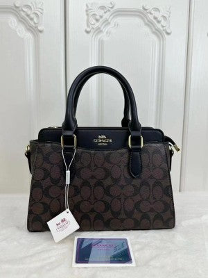 Coacch mini darcie carryall in signature chambray bag with box