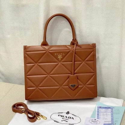 Prrada leather symbole tote bag with dust cover &amp; dust bag