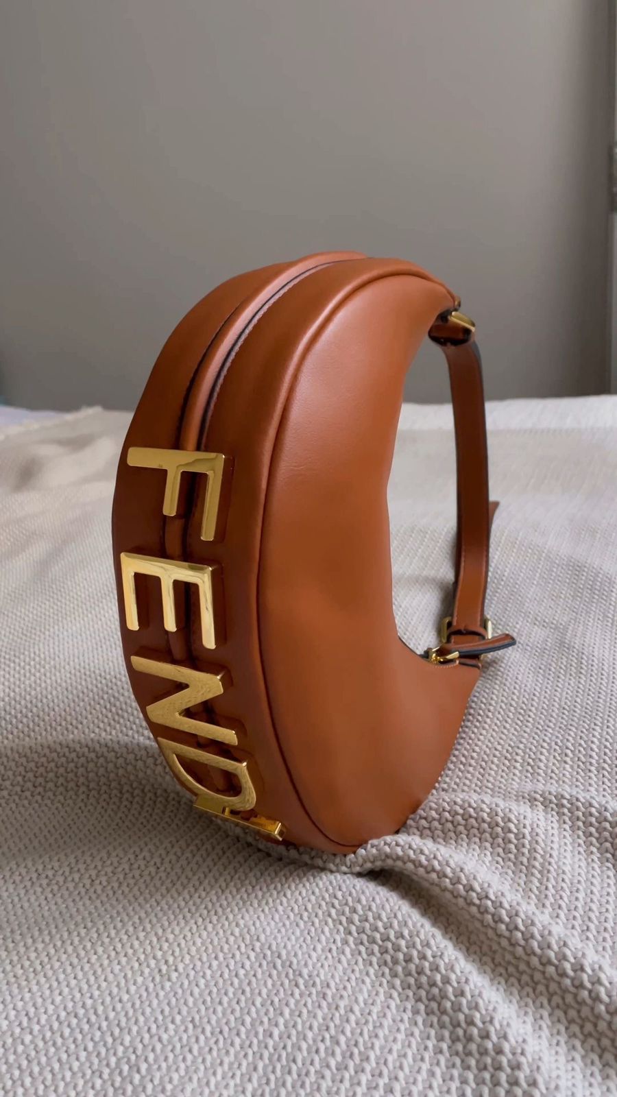 Fendii Tan ShoulderBag With Original Box Dust Cover