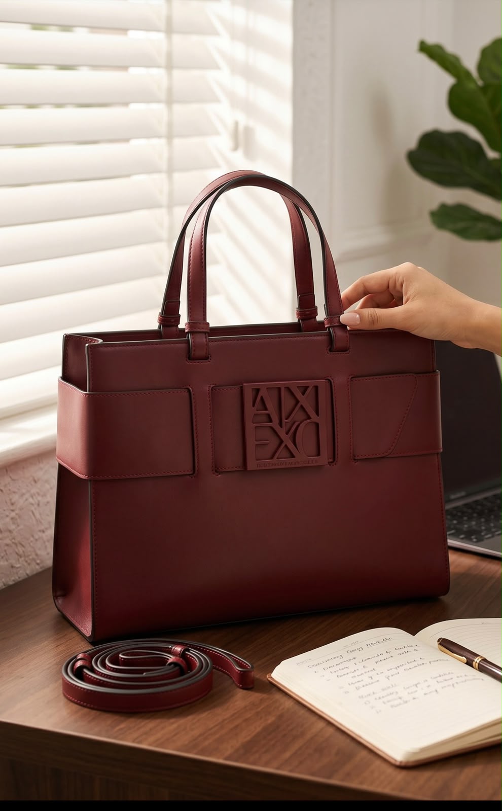Armanii Exchange Susy Leather Tote Bag with premium quality box