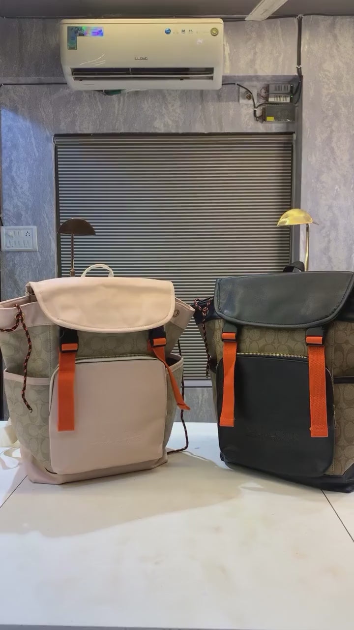 Coach Hudson Backpack In Blocked Signature Canvas