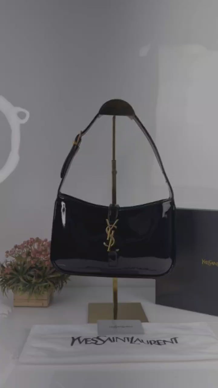 Saiint Laurent patent hobo bag glossy with og box